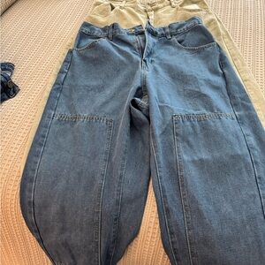 SHEIN Blue Wide Leg Jeans (barrels) jeans